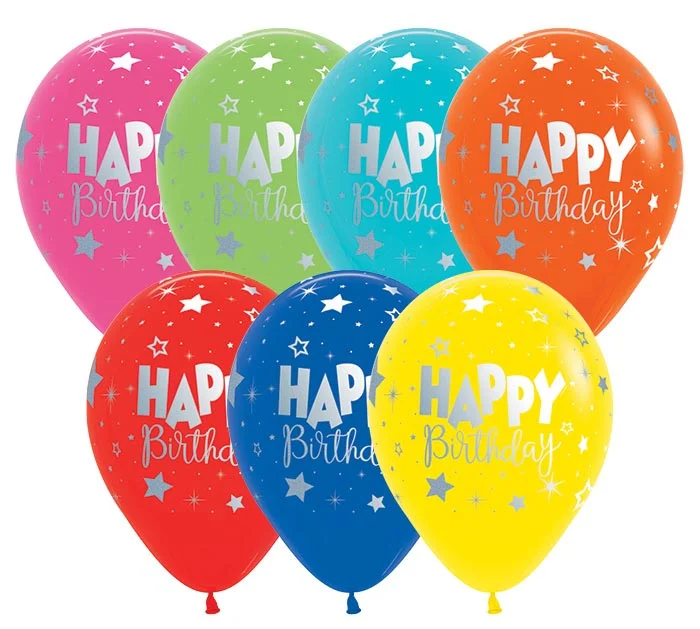11" SEMPERTEX HAPPY BIRTHDAY FANTASY AST