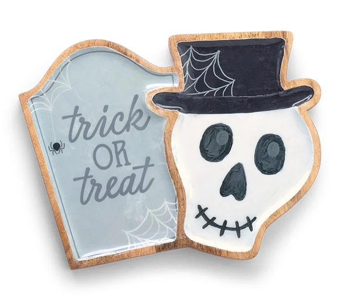 HALLOWEEN MANGO WOOD TRAY