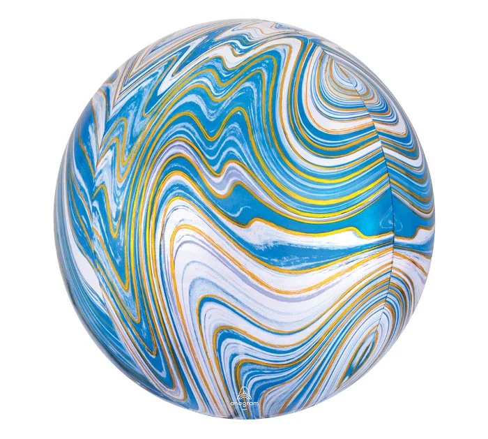 16" PKG BLUE MARBLEZ ORBZ BALLOON
