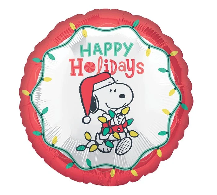 17" XMA PEANUTS HAPPY HOLIDAYS ROUND