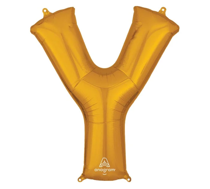 34" PKG SHAPE LETTER Y GOLD