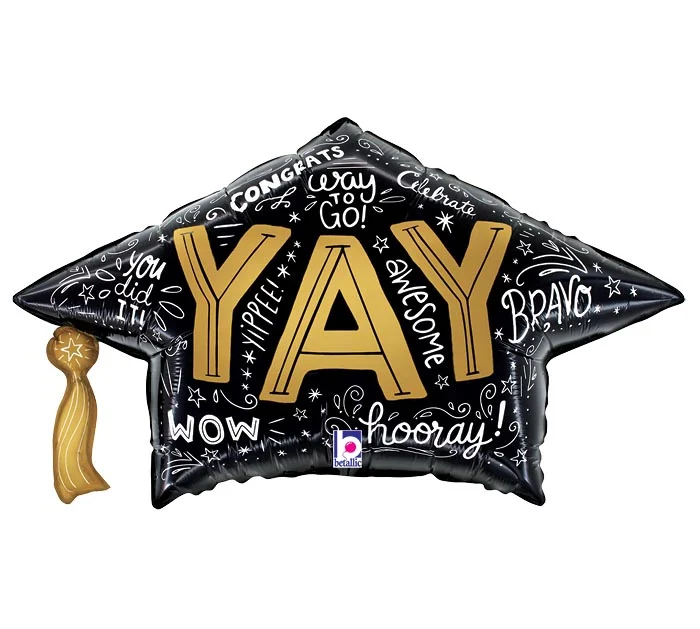 30"PKG GRAD CAP WORDS SHAPE