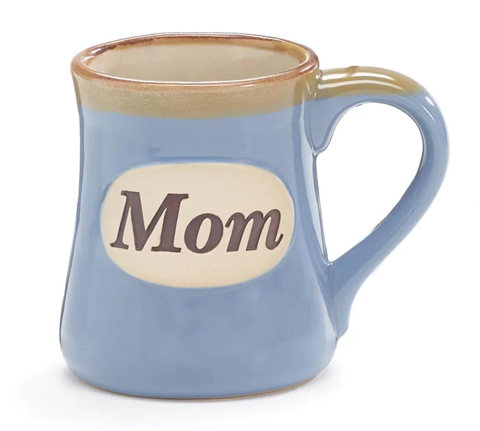 LIGHT BLUE MOM/MESSAGE PORCELAIN MUG