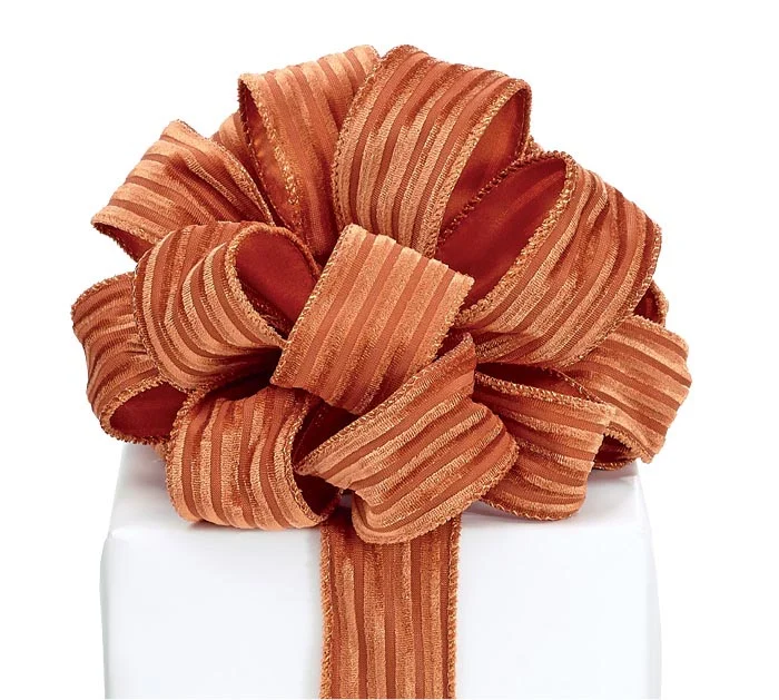 #9 RUST ORANGE VELVET CORDUROY RIBBON