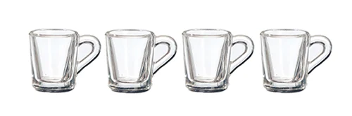 Small Clear Mugs Set, 4 pc.