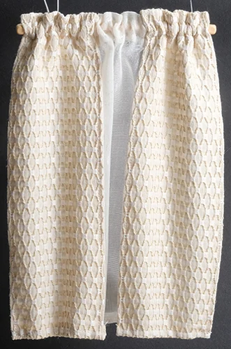Window Drape, Floral withLace Trim