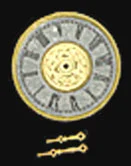 6" Silver Dial with Hands, Brass Back plate