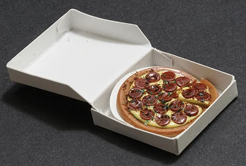 Pepperoni Pizza with Slice and Box