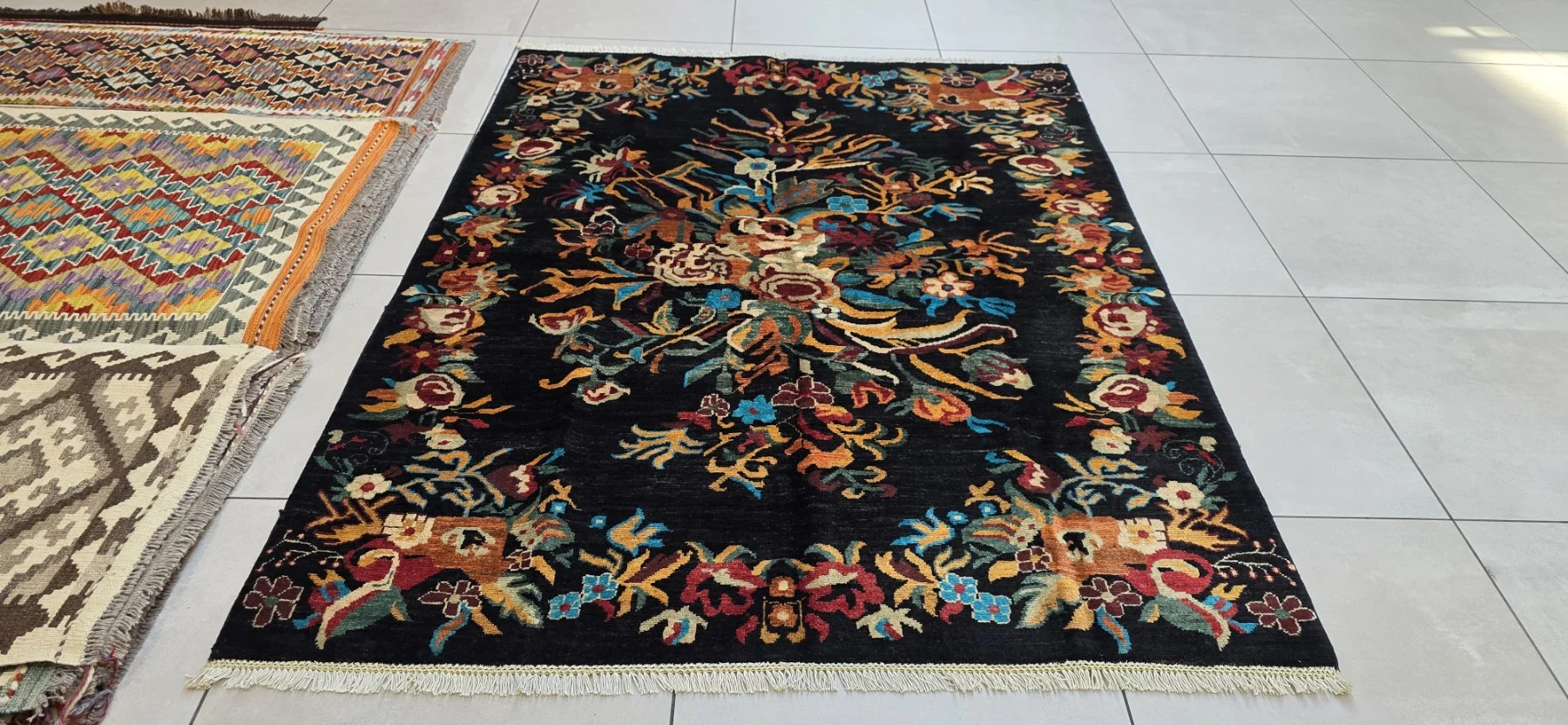 Afghan Chobi Carpet 198cm x 154cm Hand Knotted