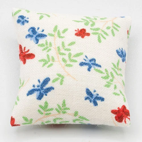 Butterfly Pillow, Red and Blue