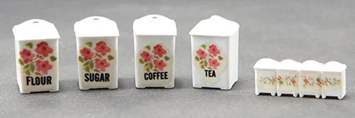 Canister Set with Spice Jars, Pink