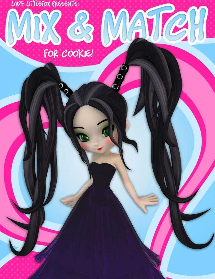 Cookie Mix and Match: Black Rose Hair