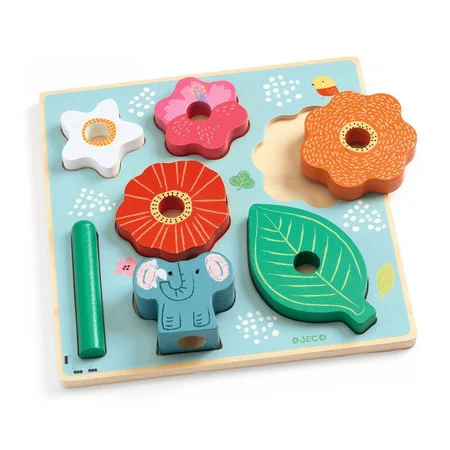 Djeco Happy Puzz & Stack Wooden Puzzle
