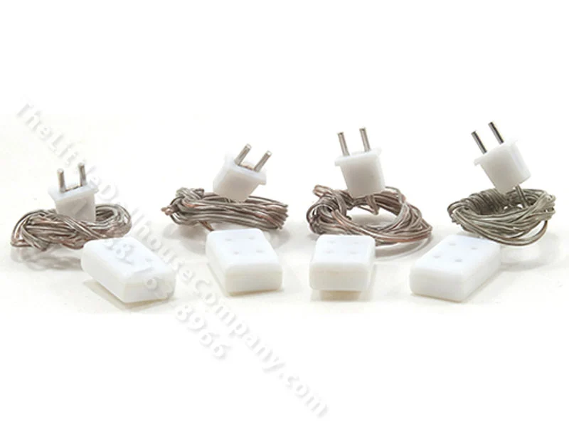 Dollhouse 1/2 Scale Model Petite Wall Plugs, 4/pack