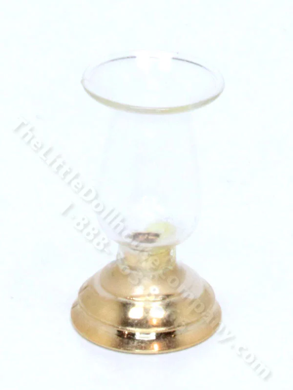 Dollhouse Miniature Brass Hurricane Lamp