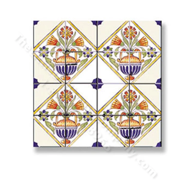 Dollhouse Scale Model Floral Picture Mosaic Tile