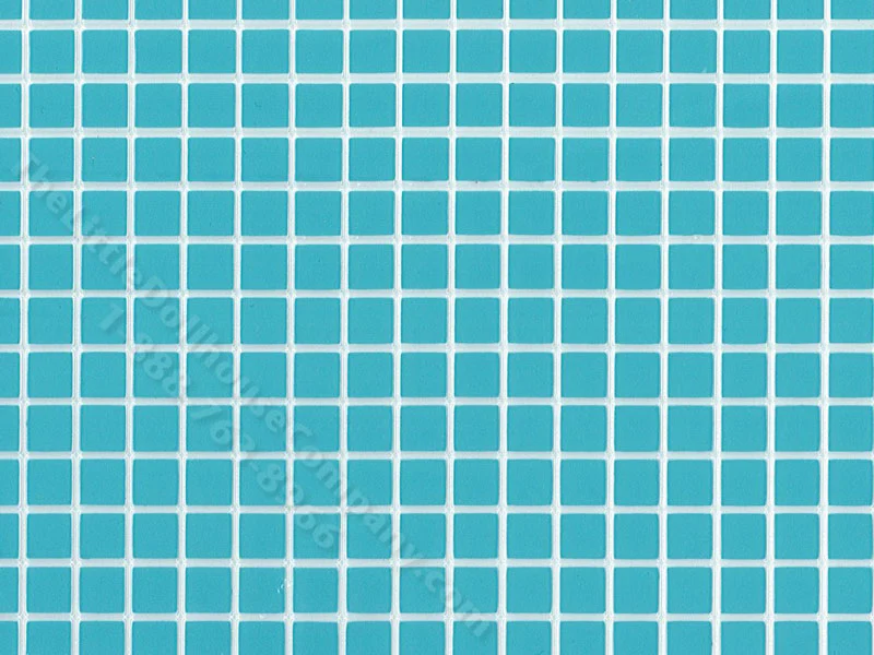 Dollhouse Scale Model Powder Blue w/White Grout Vinyl Tile Floor