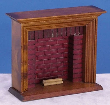 Fireplace, Walnut with Brick