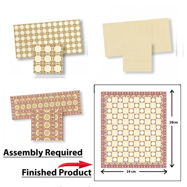 Floor Tile Kit, Cream and Red