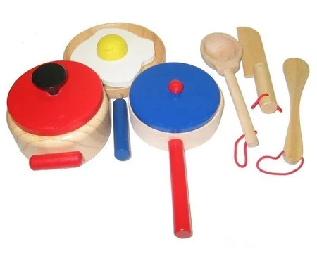 Fun Factory Wooden Toy Pots & Pans Set