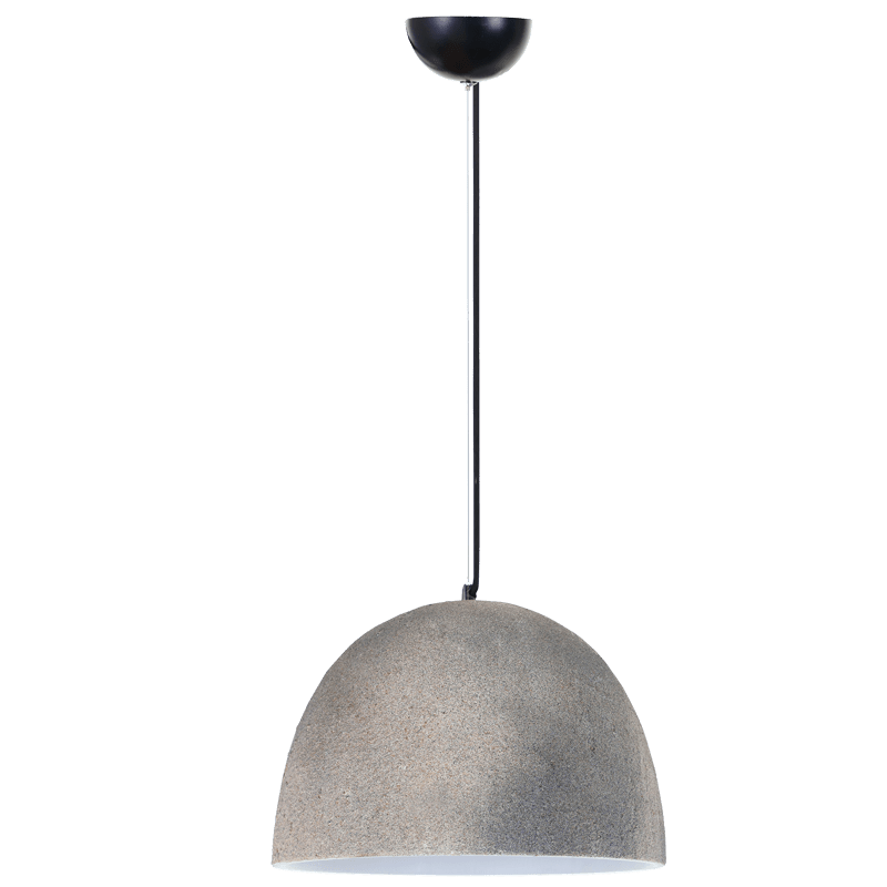 Grey Metal Pendant Light Ceramic Shade