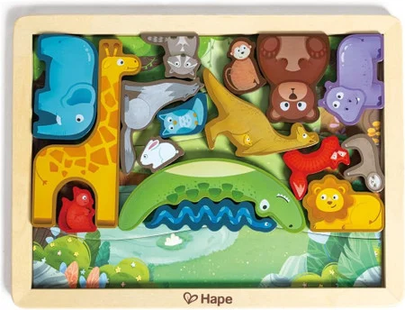 Hape Animal Kingdom Puzzle & Playset