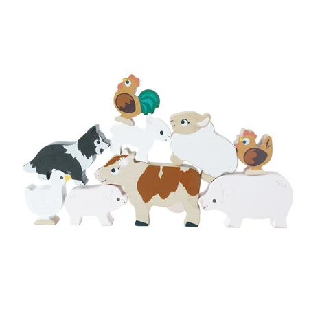 Le Toy Van Petilou Farm Stacking Animals & Bag