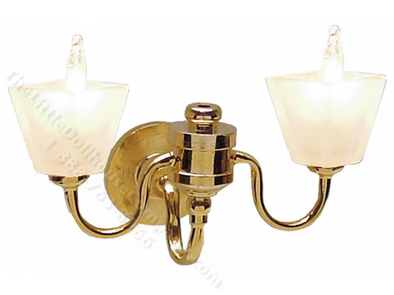 Miniature 12v Wired Double Frosted Square Sconce