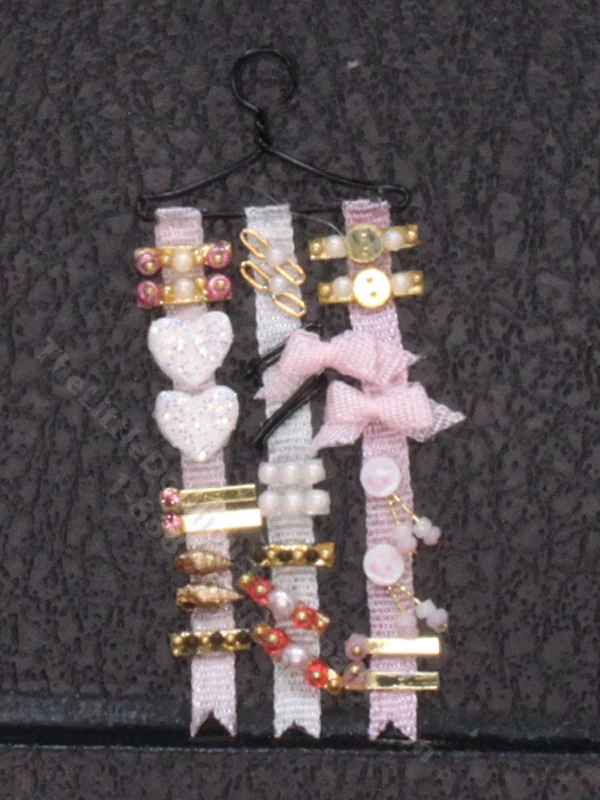 Miniature Barrettes and Hair Clips on Ribbons by Cheryl Warder