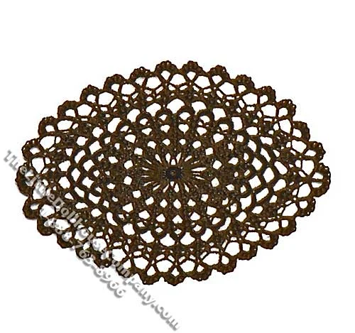 Miniature Black Laser Cut Oval Doily for Dollhouses