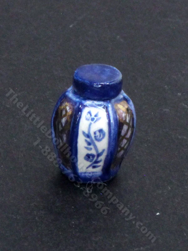 Miniature Decorative Porcelain Jar for Dollhouses
