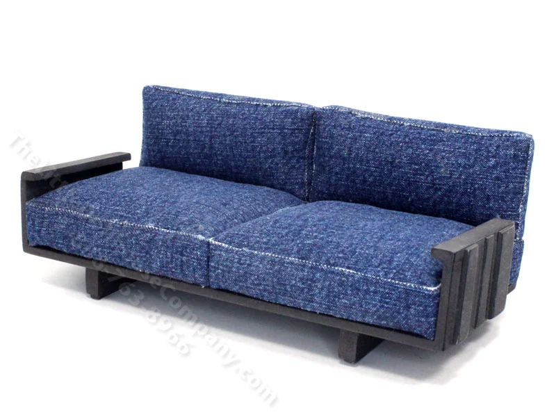 Miniature Denim Sofa with Union Jack by PRD Miniatures