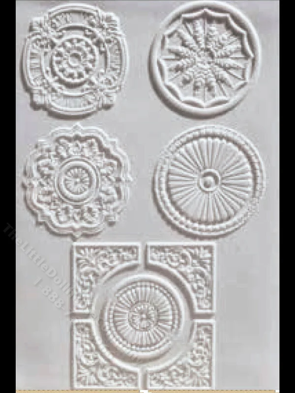 Miniature Embossed Ceiling Medallion for Dollhouses