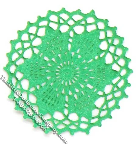 Miniature Green Laser Cut Poinsettia Doily for Dollhouses