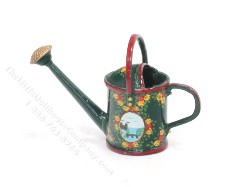 Miniature Hand Painted Watering Can for Dollhouses