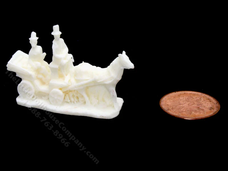 Miniature "Ivory" Carriage Figurine for Dollhouses