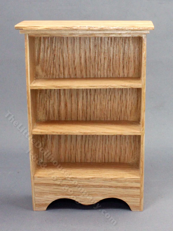 Miniature Oak Wood Bookshelf