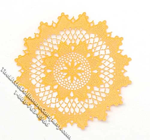 Miniature Orange Laser Cut Star Doily for Dollhouses