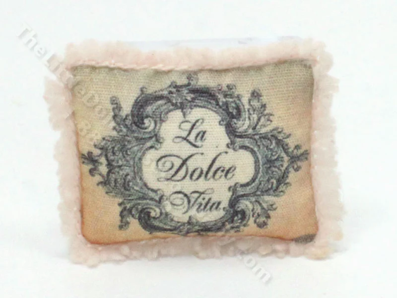 Miniature Pillow With 'La Dolce Vita' Print By Judith Blondell