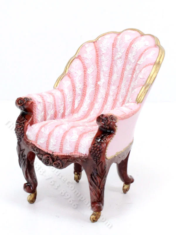 Miniature Pink Chair for Dollhouses