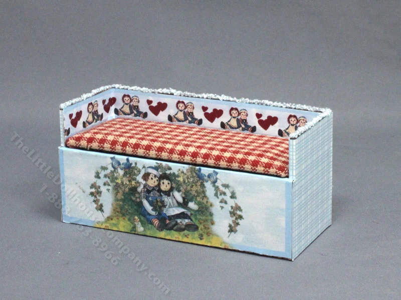 Miniature Raggedy Ann Toy Box for Dollhouses