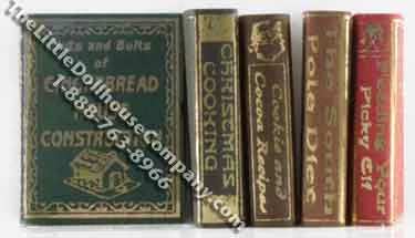 Miniature Set of Mrs. Santa Claus Cookbooks for Dollhouses