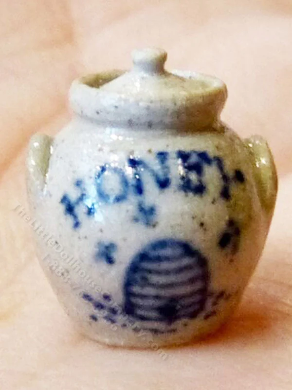 Miniature Stoneware Honey Jar by Jane Graber