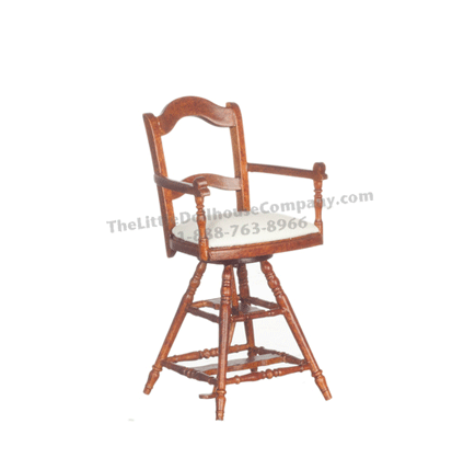 Miniature Victorian Child's Barber Chair for Dollhouses