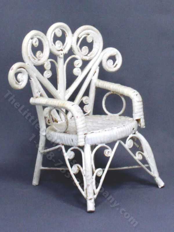 Miniature Victorian Wicker Chair for Dollhouses