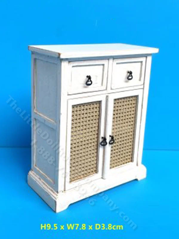 Miniature Vintage-Style Country Cupboard for Dollhouses