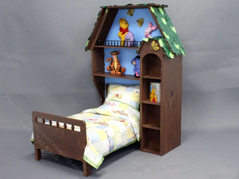 Miniature Winnie the Pooh Bed Hutch for Dollhouses
