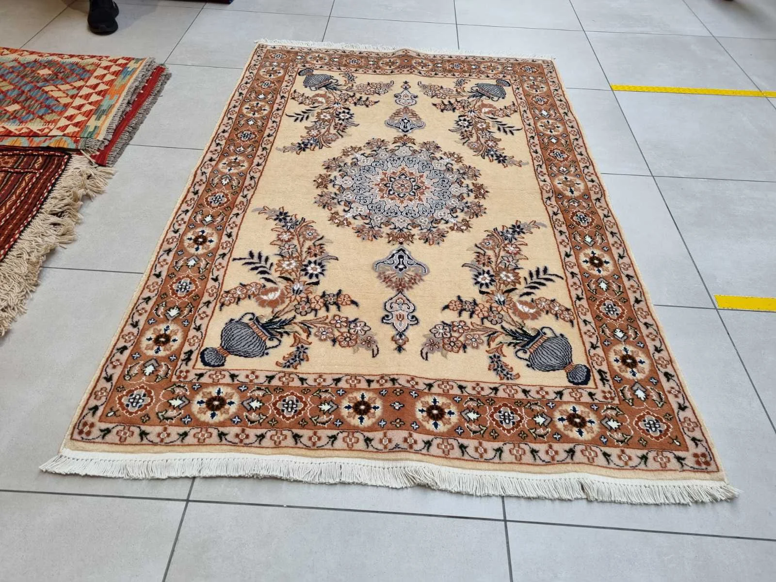 Persian Nain Carpet 193cm x 133cm Hand Knotted