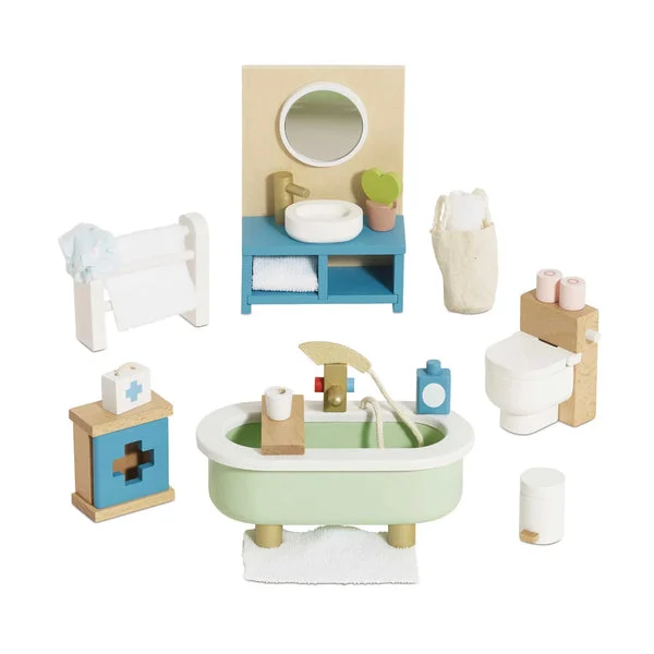 Playable Wooden Bathroom 19 Piece Set