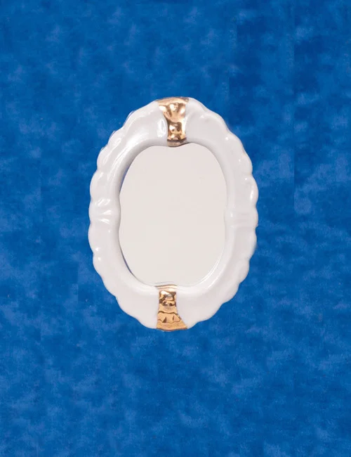 Porcelain Mirror - Gold Trim
